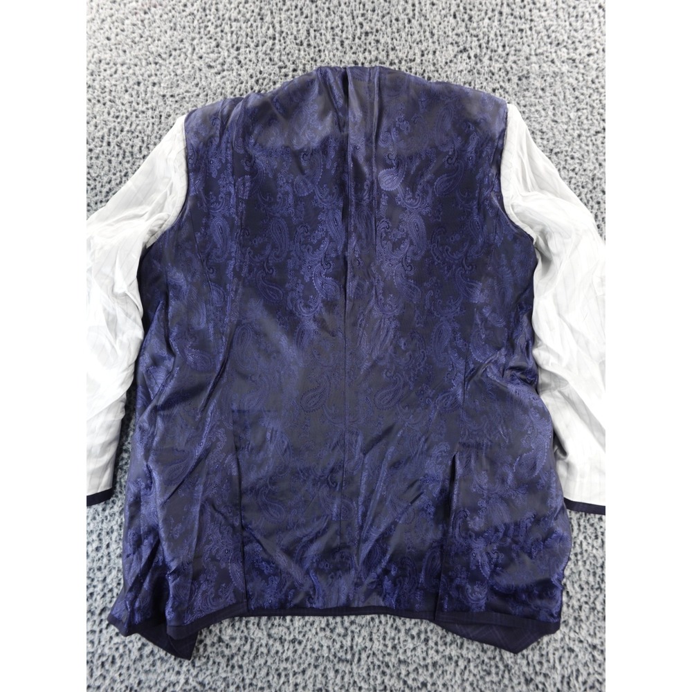 Bespoke 44 L Loro Piana " 4 Seasons " Super 130's Navy Blue Double Windowpane - Picture 11 of 16